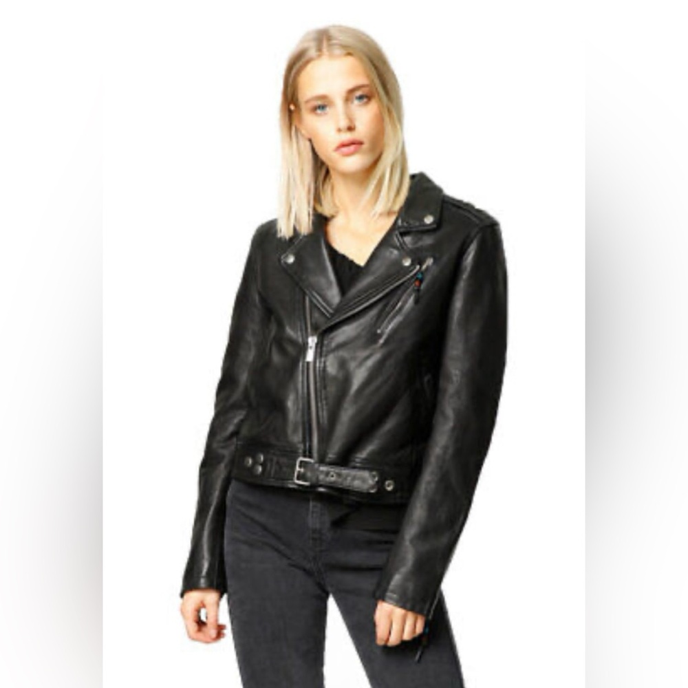 BLK DNM Black Leather Jacket 1 Size XS NWT